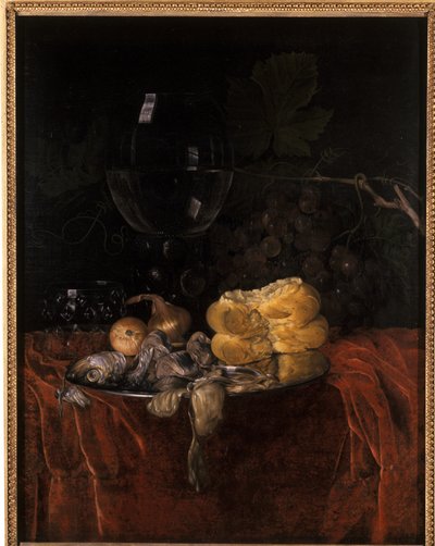 Still life with herring by Willem van Aelst